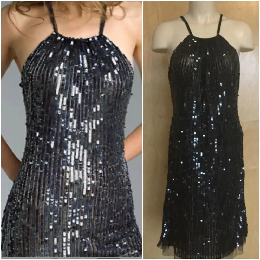 Basix Black Label Sequin Halter - Picture 1 of 13